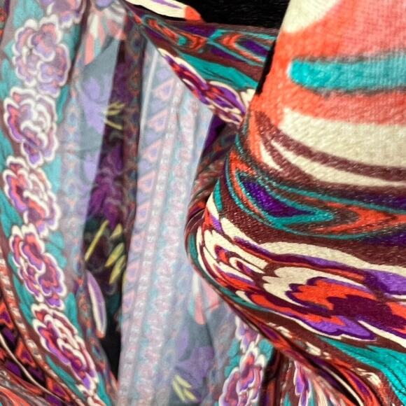 Love 21 Dress Women's Size Small Long Sheer Boho Chic Bohemian Floral Lagenlook - Picture 8 of 11